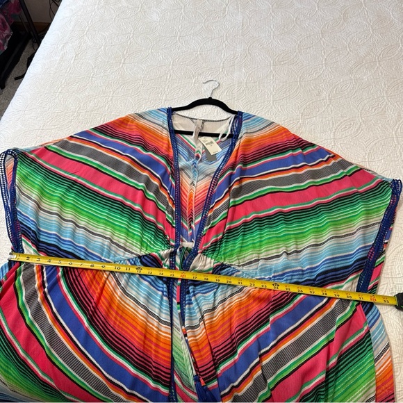NWT Melissa McCarthy Seven7 Cover Up Duster Kimono Shirt Plus size 4X Rainbow - Picture 8 of 11